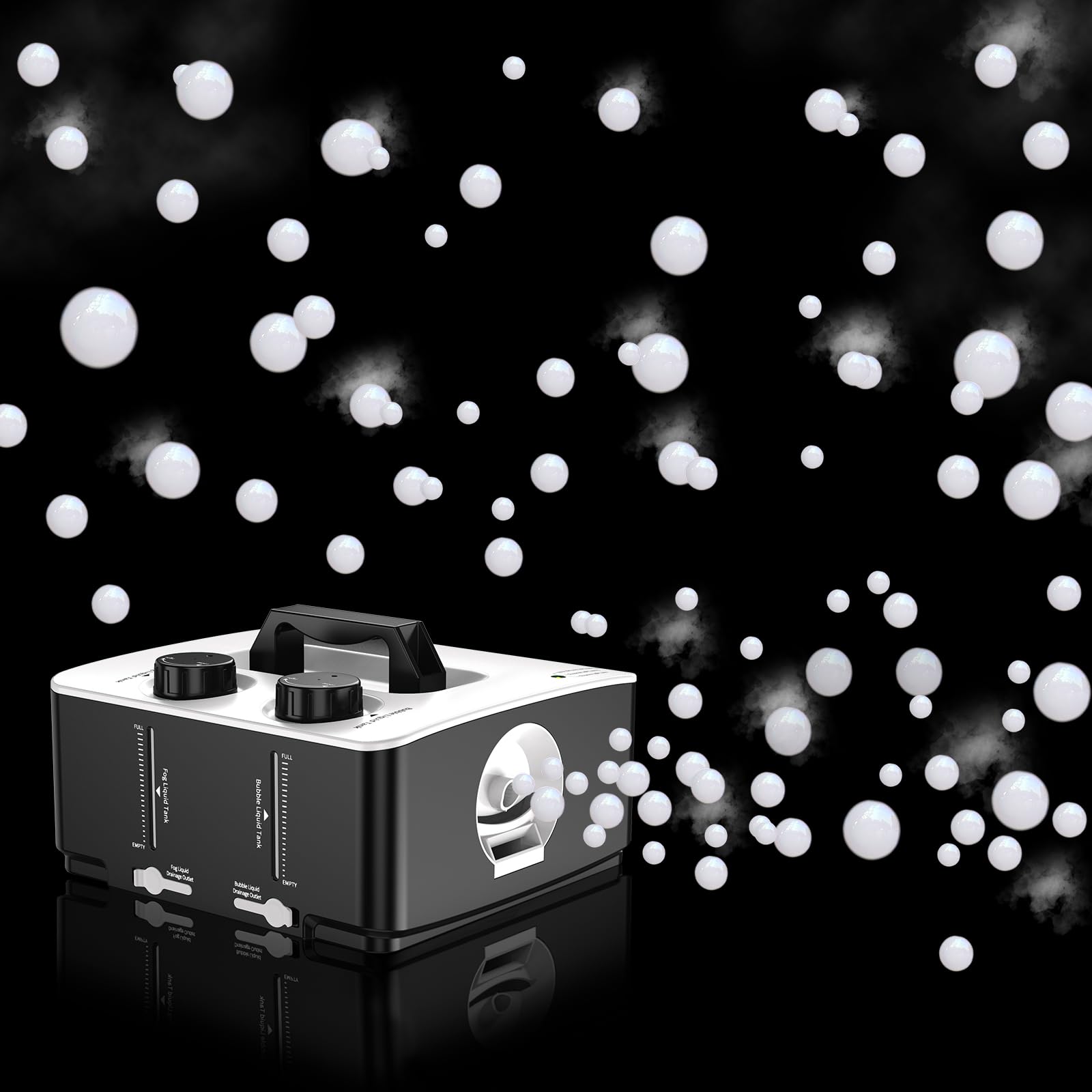 Máquina de burbujas de humo de 350 W, máquina antisalpicaduras de burbujas para Halloween, Navidad, fiesta, boda, cumpleaños, fotografía