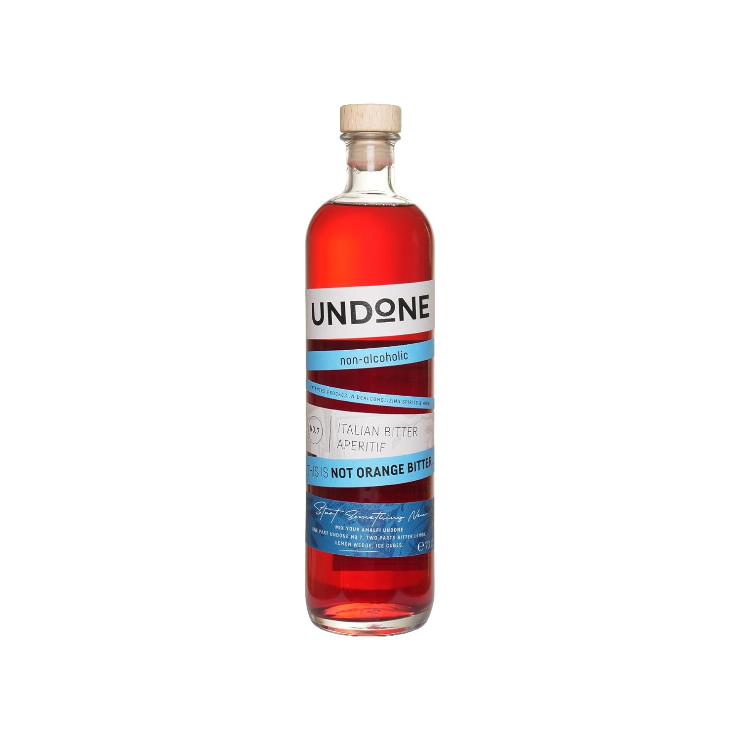 UNDONE No. 7 Italian Bitter Aperitif NOT ORANGE BITTER | Premium Non-Alcoholic Orange Bitter | 700ml Bottle | Made in Germany