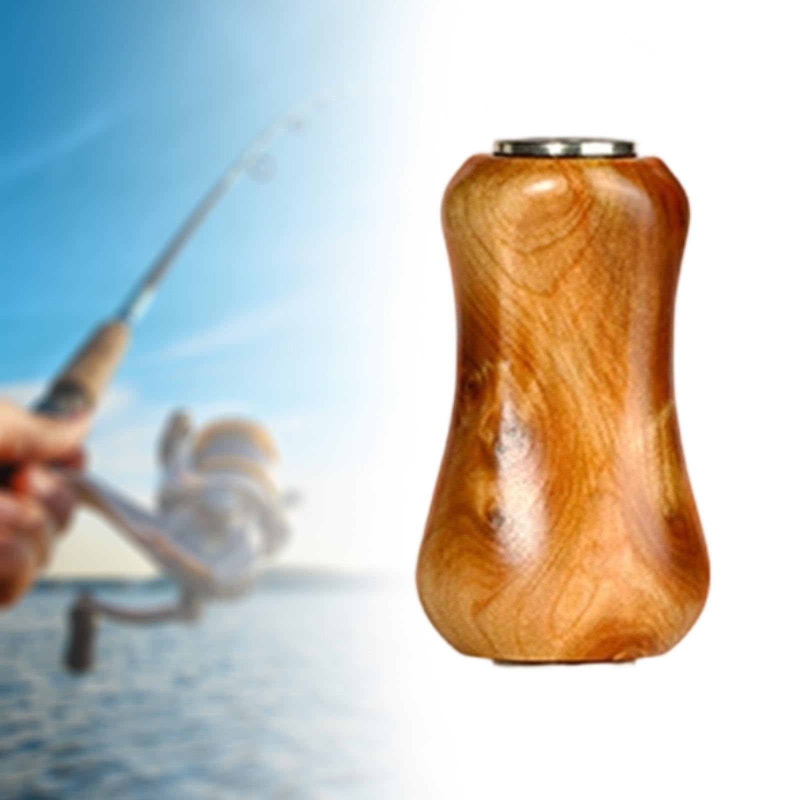 Poignée de Moulinet de Pêche de Rechange en Bois Robuste, Facile à Réparer, Prise en Main Pratique, Adaptée à La Pêche en Eau Douce et
