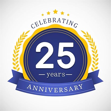 Leowefowa 2 5x2 5m Vinyle Anniversaire Toile De Fond Photo 25 Ans D Anniversaire Banniere Celebrating Guirlande Etoiles Fond De Studio Photo Bebe Enfant Adulte Photographie Props Photobooth Amazon Fr Photo Camescopes