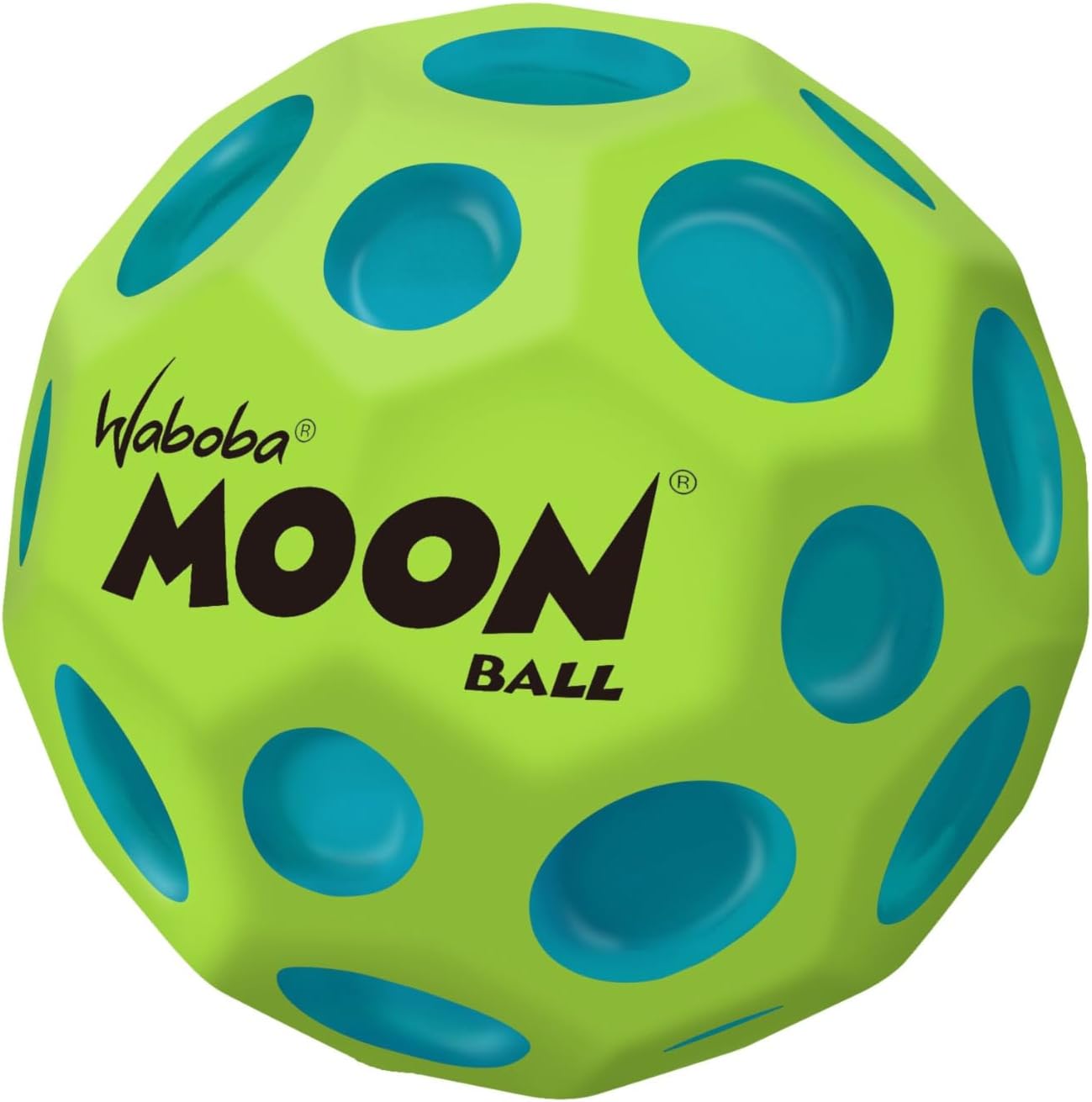 Sunflex  x Waboba  Moon Ball Martian Green Jumping Ball Jumping Rubber Ball Play Ball Ball Crater Creates Popping Sound Easy to Grip Bouncing Ball for Children