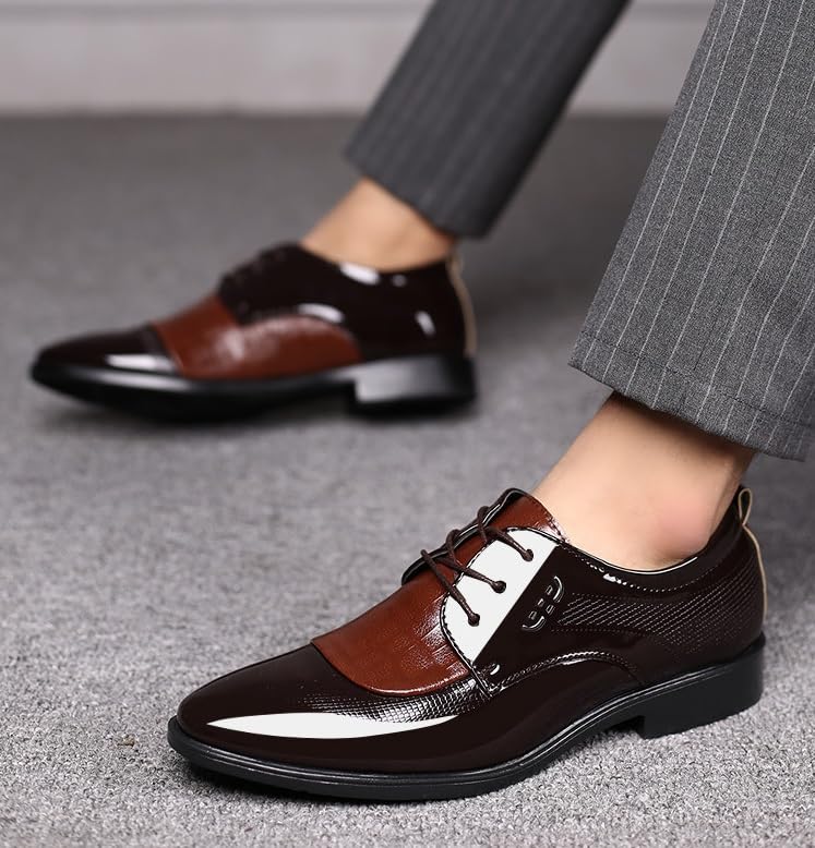 Men's Breathable Leather Wingtip Brogue Shoes Mens Retro Comfortable Business Height Increasing Non-Slip Softsole Walking Oxford Shoes3