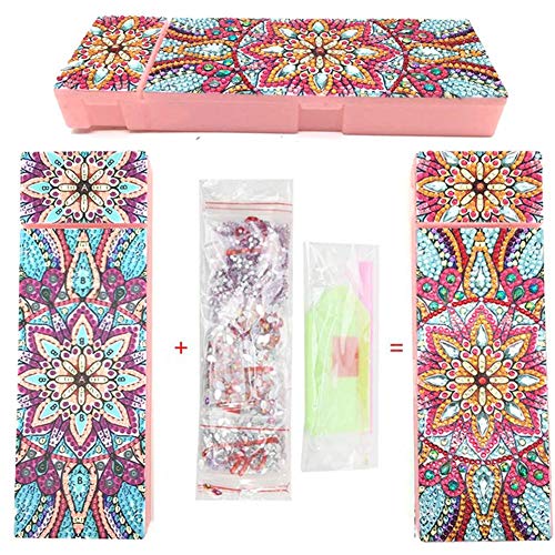 luckything Broderie Diamant Boite De Rangement, DIY Mandala Spécial en Forme Diamant Broderie Rangement Boîtes pour DIY Diamond Painting Ongles Outils Maquillage Cover