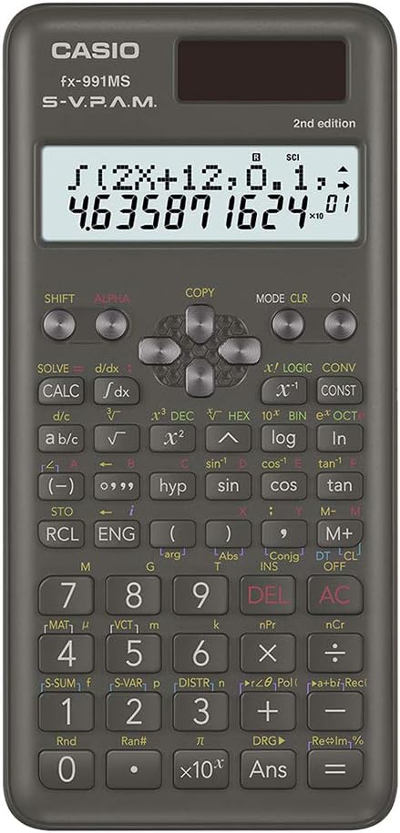 Casio FX-991MS 2nd Gen Non-Programmable Scientific Calculator, 401 Functions and 2-line Display