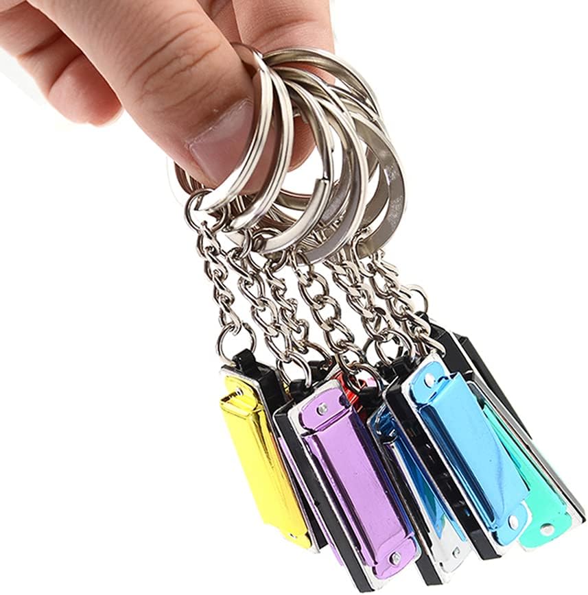 Harmonica Keychain Special 8 Tone 4 Holes Harmonica Keychain Harmonic Keyring Keys Holder Bag Pendant Musical image 4