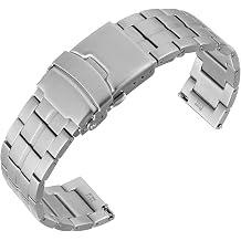 ANNEFIT Stainless Steel Watch Strap 18mm 20mm 22mm, Metal Watch Band with Double Folding Lock Buckle for Men Women