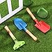 Tarpop 18 Pcs Kids Gardening Tools Set, Metal Kids Yard Tools with Sturdy Wooden Handle Safe Children Beach Sandbox Toy Sand Play Kit for Flower Soil Planting Loosening Digging, Trowel, Rake, Shovel