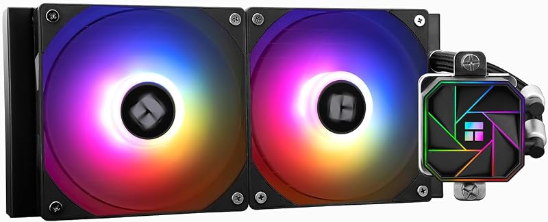 Aqua Elite 240 V3 Liquid CPU Cooler, AIO Pump Head Speed up to 3300RPM, TL-C12B-S V2×2 PWM Fans,for AMD/AM4/AM5, Intel LGA1150/1151/1200/1851/1700, Computer CPU Aio Cooler
