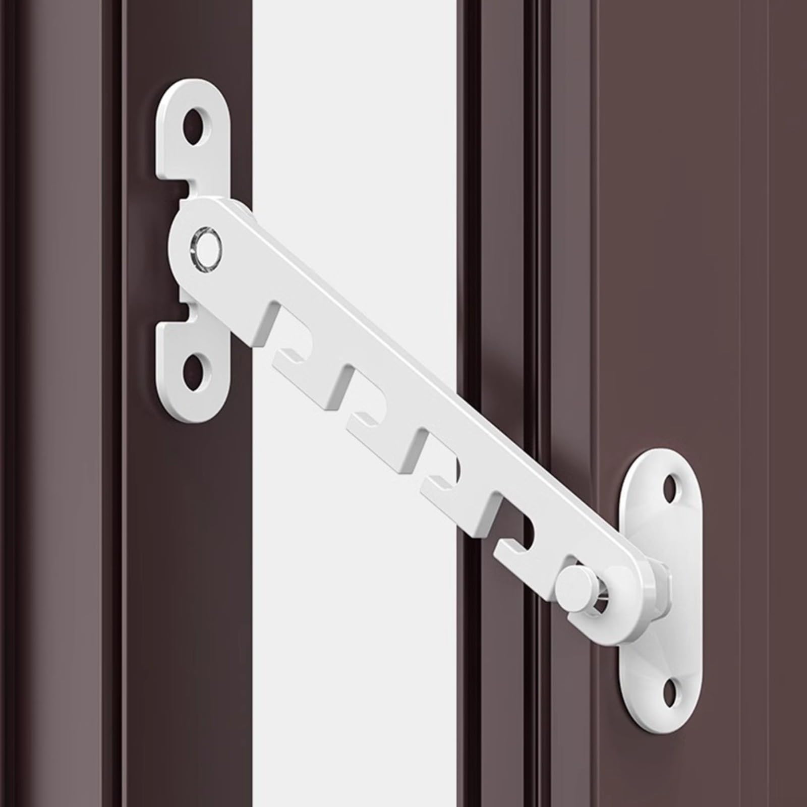 Regulator pochylenia okna ze stopu aluminium Blokada przed dziećmi przeciwwiatrowa | Wielokolorowy ogranicznik przechyłu do użytku domowego do kontroli wentylacji okna skrzydła(White Long)