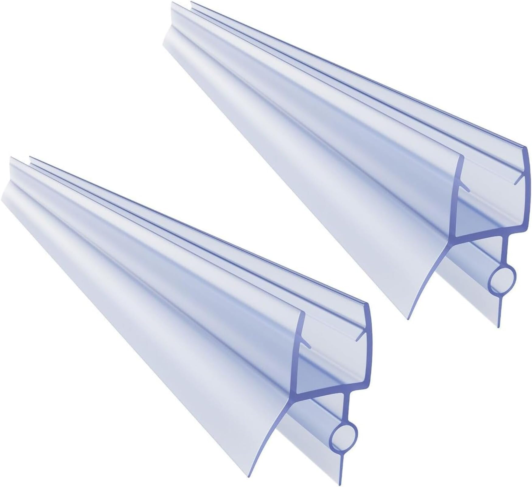 Baogu 2X 50cm PVC Rubber Plastic Bath Shower Screen Seal Strip Perfect for 4-12mm Straight Glass Door 12-17mm Gap (4mm)
