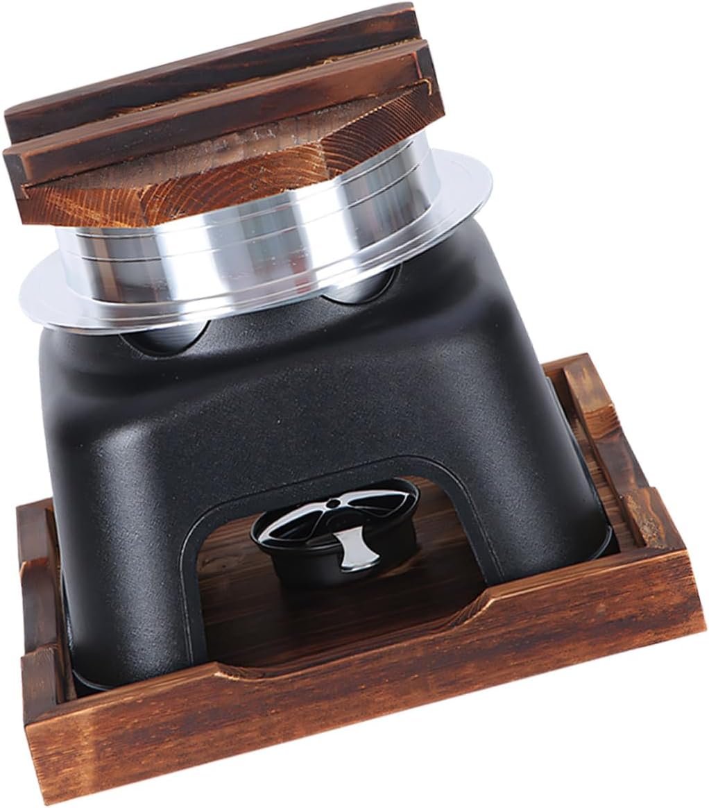 Aluminum Alloy Japanese Hot Pots Rice Steamer Pan with Wooden Lid and Burners Stove Hiking Picnics Camping Cookware Set Aluminum Cooking Hot Pots