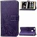 Produktbild Huawei P9 Lite Hülle,Huawei P9 Lite case,Cozy Hut Lucky Clover Muster Kunstleder Ledertasche Schutzhülle Case Tasche,Bunte Drucken Muster PU Leder Brieftasche Hülle Wallet Case Flip Cover Hüllen Etui Lederhülle mit Standfunktion Kredit Kartenfächer für Huawei P9 Lite - Purple