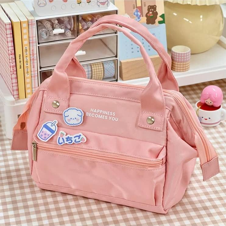 RICHTRUE Kawaii Lunch Bag for Girls Lunch Box Insulated Cute Lunch Bags for Women Insulated Lunch Box for Kids (Blue-3 pins) - Image 7