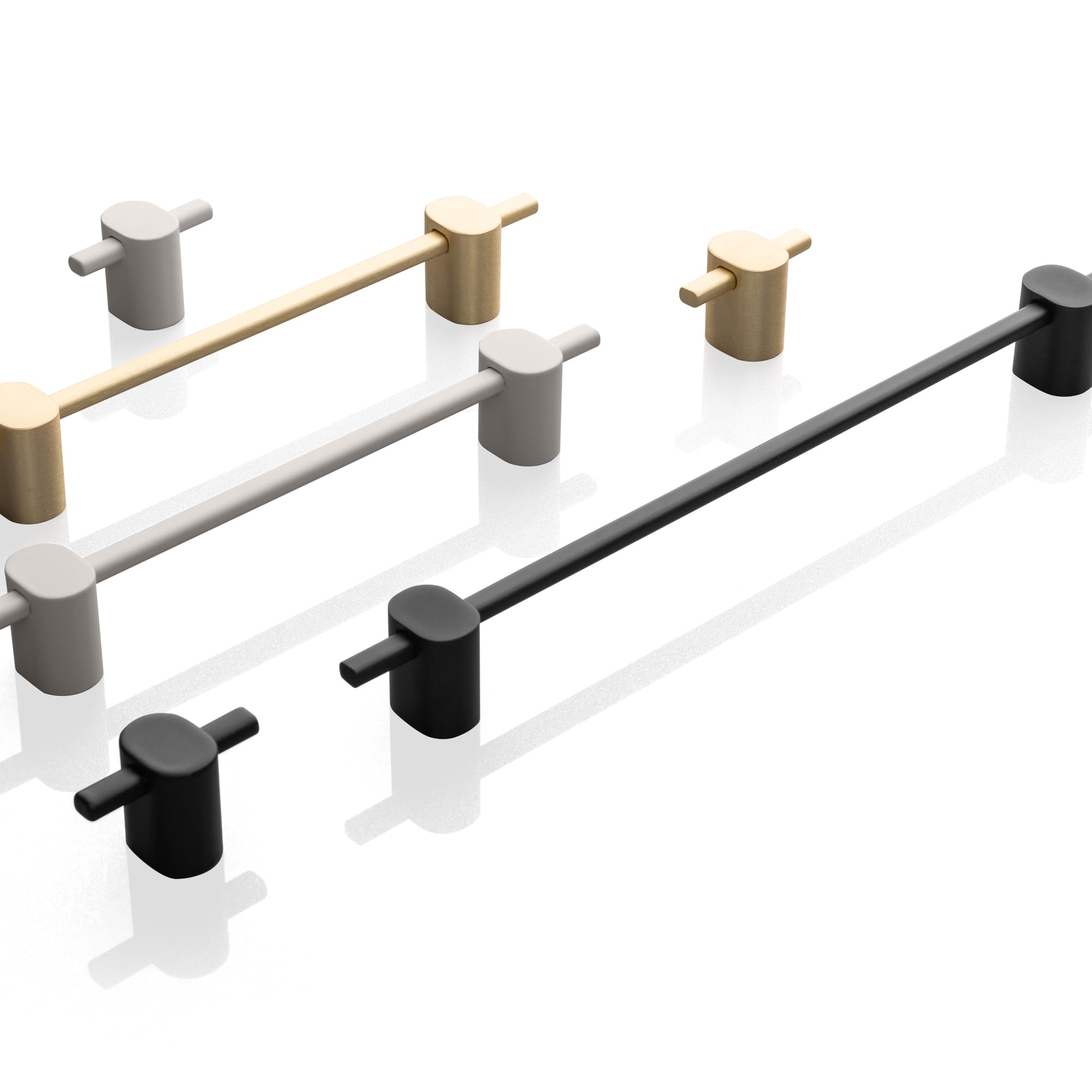 GTV Pomello per Mobili STRAW, Pomello moderno in alluminio, pomello per cucina, armadio, cassettiera, colore Nero Opaco