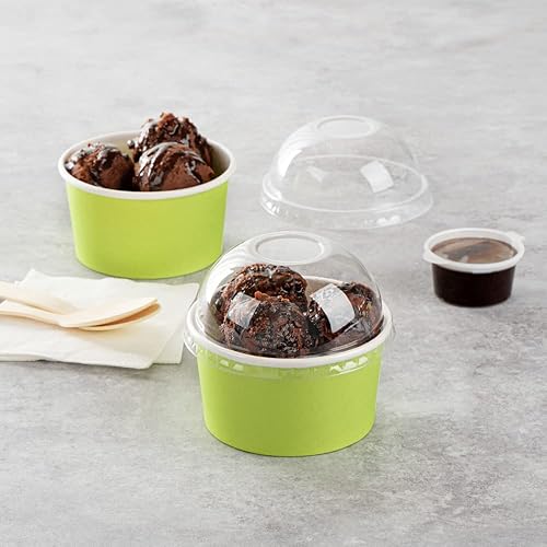 Miniatura 3 de Solo tapas tapas en forma de cúpula, 50 tapas de plástico transparente para tazas de Coppetta To Go de 8 onzas - Las tazas se venden por separado,