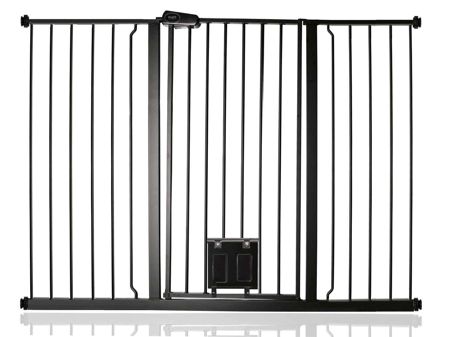 Bettacare - Pet Gate with Lockable Cat Flap - Metal - Black - 133.2cm