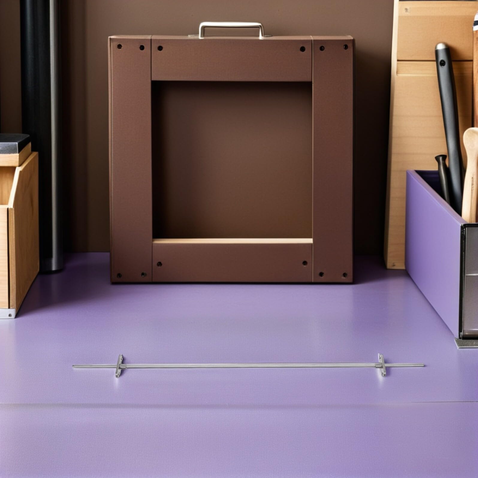 Operitacx Soporte para Barra de Colgar Archivos de Acero Inoxidable Superficie Antioxidante y Alta Capacidad de Carga para Organización en Oficina y Hogar