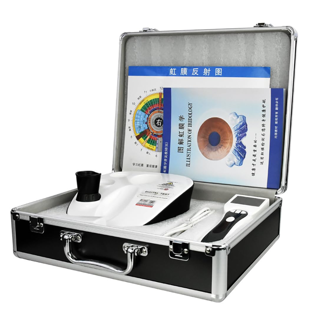 TsoLay Cámara De Iridología, Iridoscopio con Monitor LCD, Lente De Iris 30x/2,0 M Píxeles/analizador De Lámpara USB Izquierda/Derecha, Función 3D, Adecuado para Belleza, Salón, Hospital, Centros De