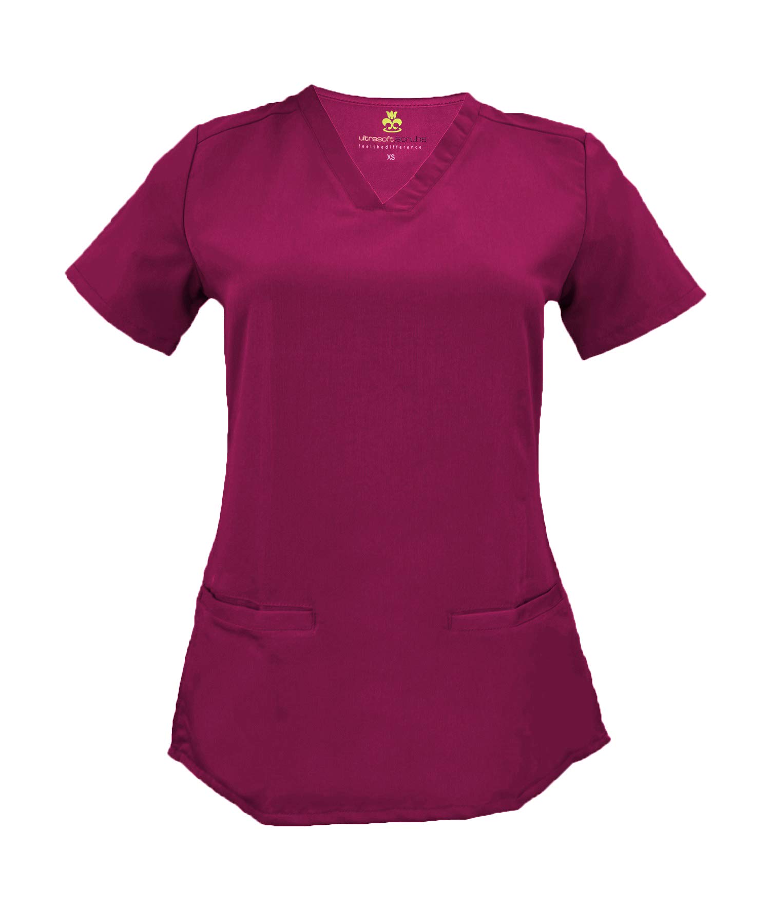 Soft Premium V-Neck Professional Work-Wear Women Top and Pant Set (Burgundy, Large)