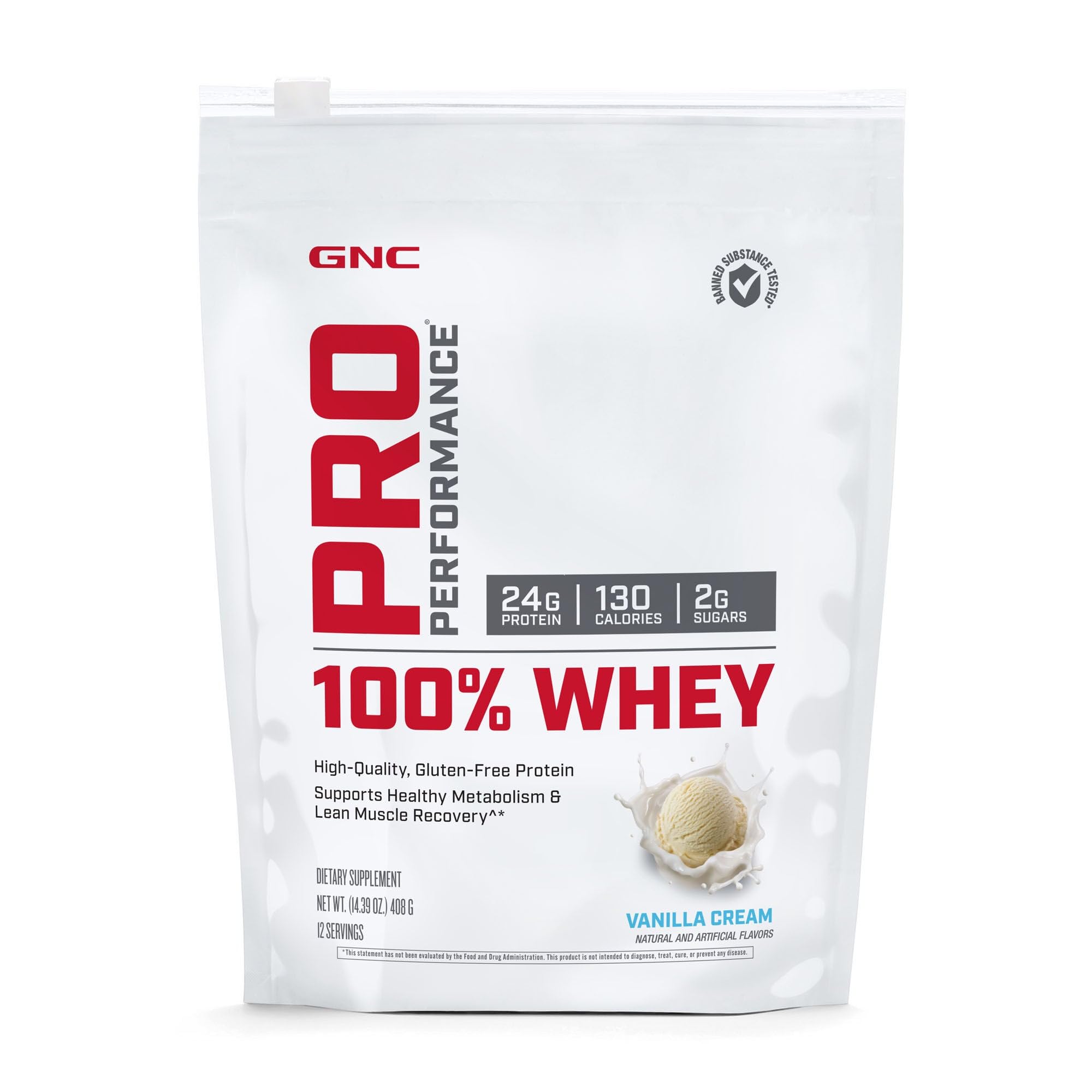 GNC Pro Performance 100% Whey - Vanilla Cream (12 Servings)