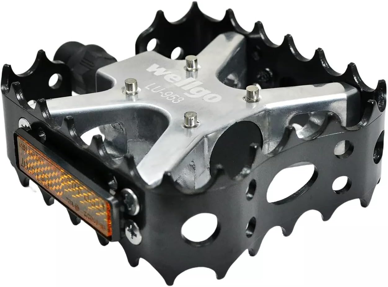 Wellgo Old School BMX MTB Bear Trap 9/16" Bicycle Pedals, Black, WE3030