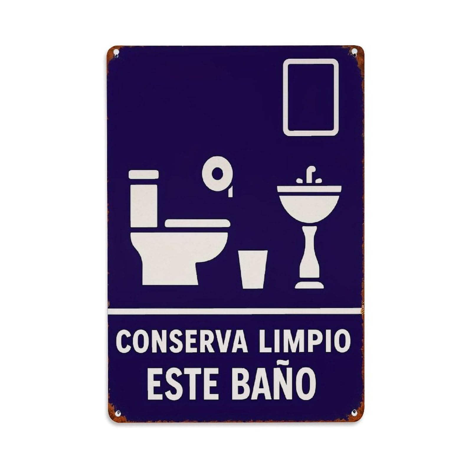 Jdfenggu Vintage Keep This Bathroom Clean Sign Retro Metal Tin Sign, Metal Poster For Bar, Home, Man Cave, Kitchen, Laundry Room Art Decor 8X12 Inch