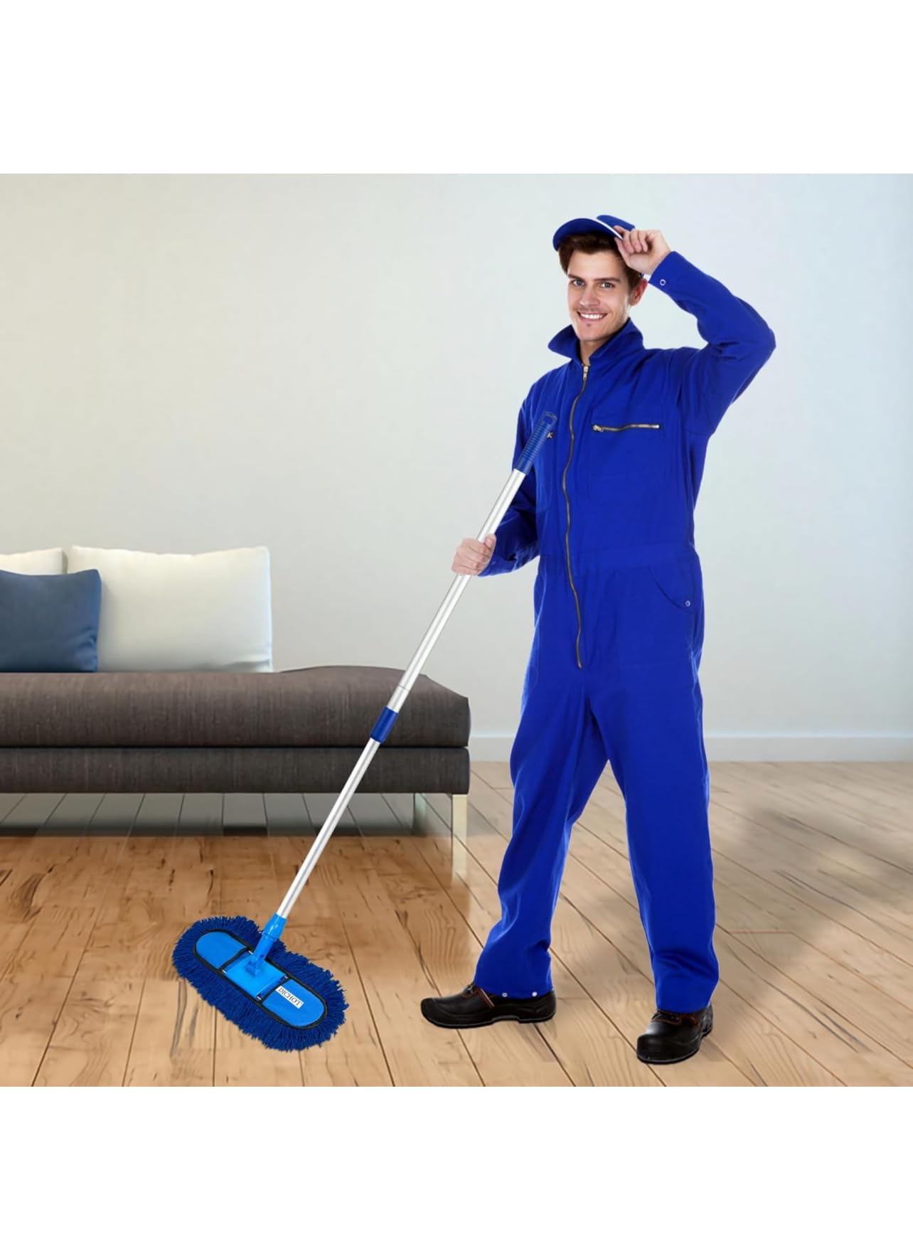 Hrishikesh Floor Mop Wet and Dry Cotton Pad with 5 Feet Long Handle 24 inch Set Blue (B0CVL6TD9H) Amazon Price History, Amazon Price Tracker