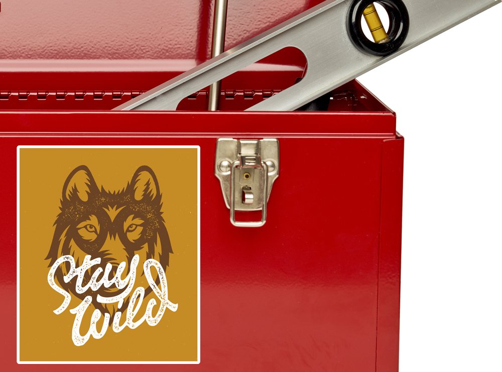 2 x 30cm/300mm soggiorno selvaggio adesivo vinilico bagagli di viaggio Husky Wolf #7417