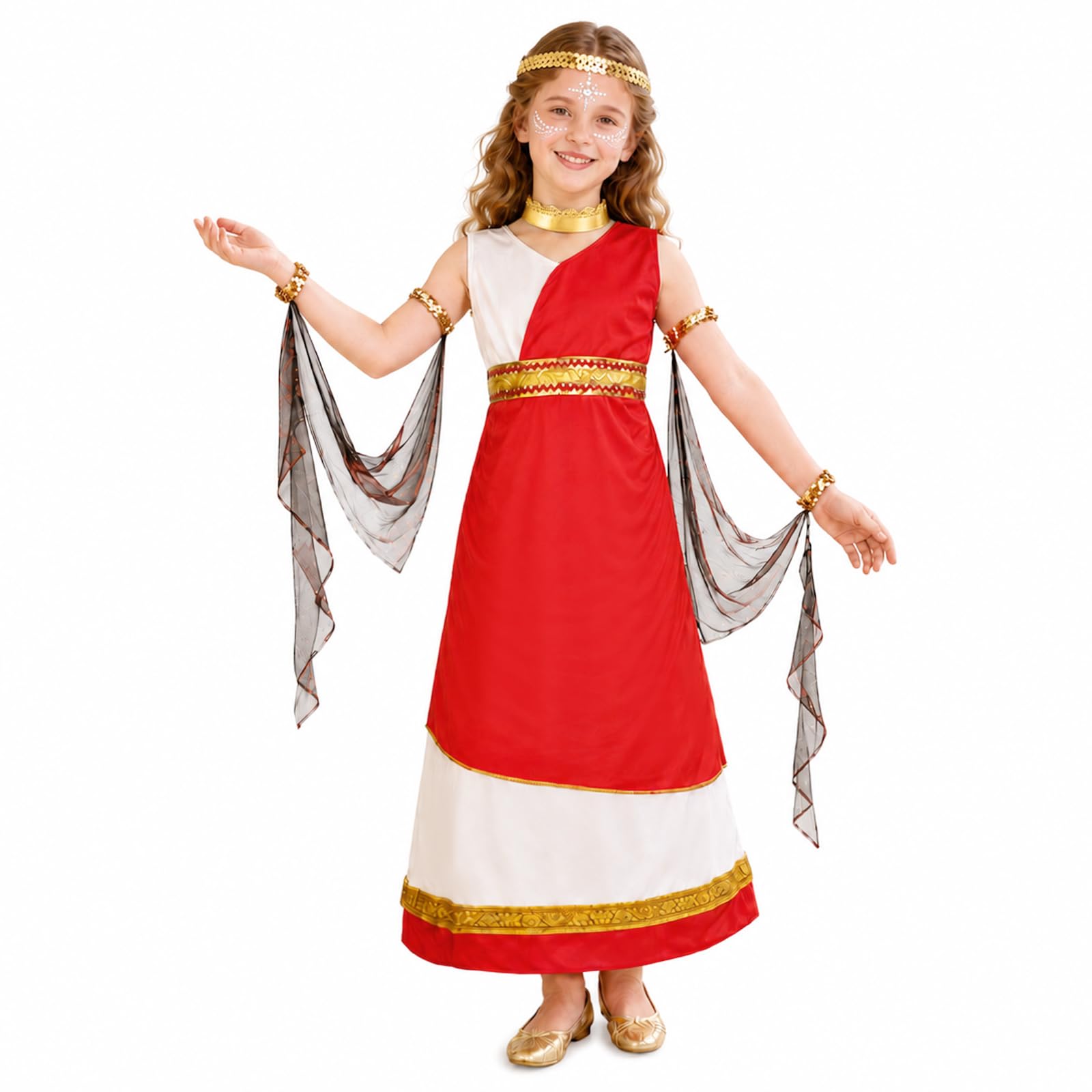 AUYAO 6Pcs Ancient Greek Roman God Costume Set for Kids with Accessories