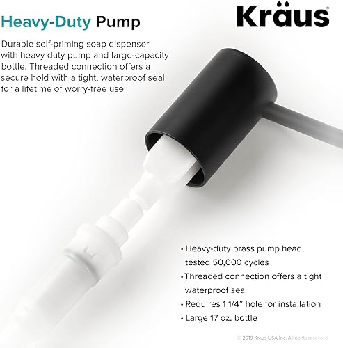 Miniatura 3 de KRAUS Dispensador de jabón y loción de cocina en negro mate, KSD-43MB