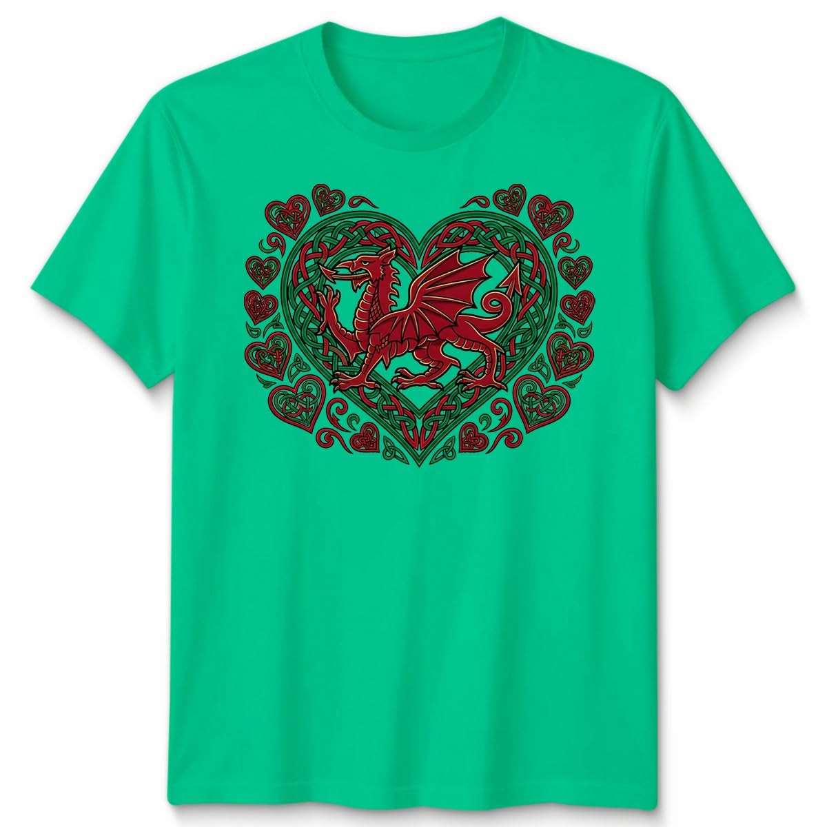 D&T St Davids Day Butterfly Welsh Flag Heart Rugby Top Mens Womens Apparel Wales National Holiday Graphic Shirt Unisex 3XL Kelly Green