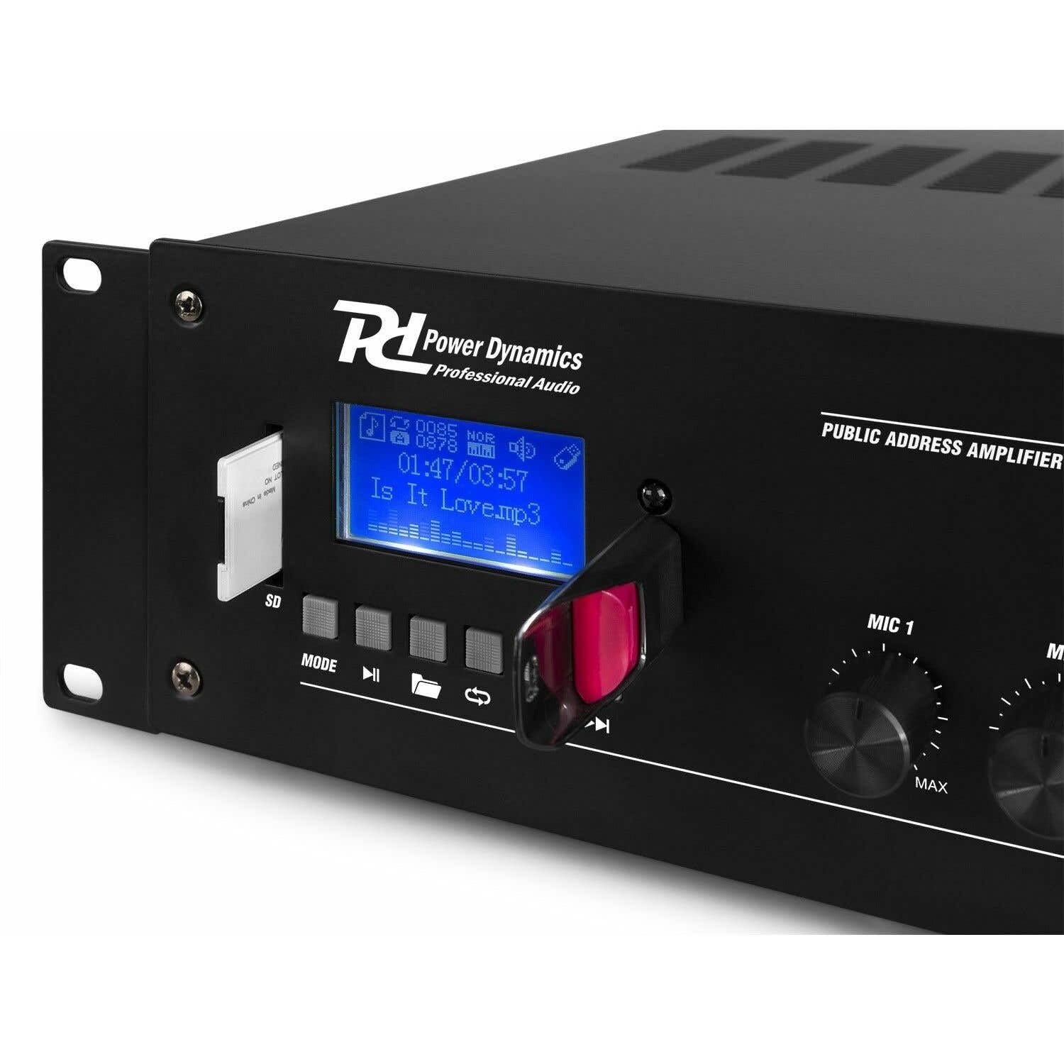 Amplificatore da 360W a 4 zone 100V/8Ohm BT/USB/SD, display LCD Mod. PRM360
