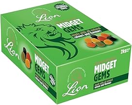Lions Midget Gems 2kg – Natural Colours & Flavours, Classic British Jelly Sweets, Traditional Hard Gummy Candy, Bulk Wholesale Box, Retro Treats