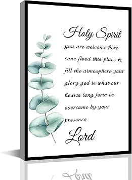 Inspirational Scripture Wall Art Holy Spirit You are Welcome Here Canvas Painting Prints Framed Bible Verse Artwork Gifts for Home Living Room Bedroom Bathroom Office Wall Decor 12x18inch Framed