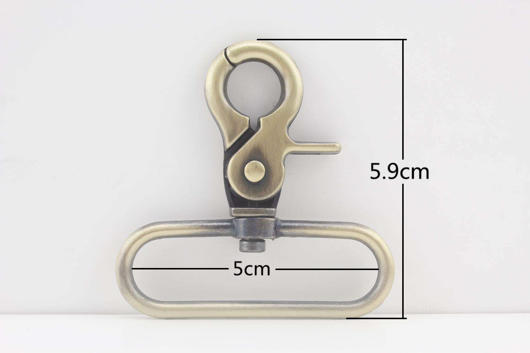 3dancraftit Lobster Claw Bolt Swivel Snap Hooks Clasp Lanyards Trigger Hook zinc alloying 2 inch / 50mm (Eye Size) 6 Pieces Anti Bronze K115