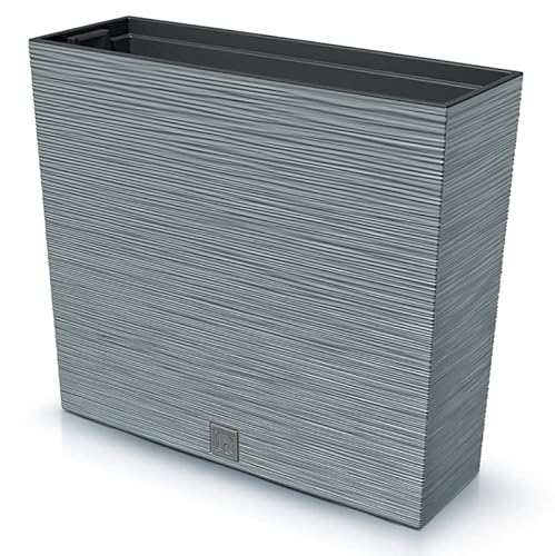 Blumenkasten Blumentopf Balkonkasten Pflanzkasten Blumenkübel Furu Tannennadeln Design Pflanzgefäß Tower 77cm x 69cm mit Pflanzeinsatz (Grau Furu)