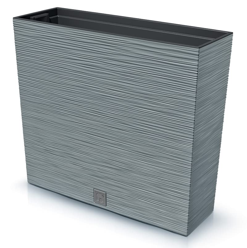 Design Blumenkübel FINEZJA – Grau, 25 X 25 X 46 Cm, Wetterfest, Für Innen & Außen, Inkl. Pflanzeinsatz