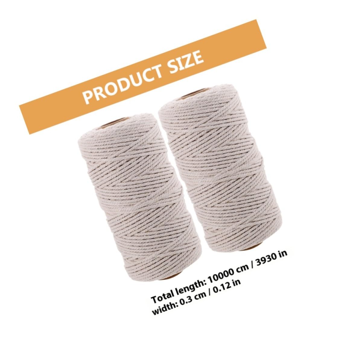 2 Rouleaux de Ficelle de Coton Blanche de 3 mm, Fil de Viande et Ficelle de Coton de Cuisine, 100 m de Ficelle de Cuisson de qualité Alimentaire for l'emballage et Le rôtissage de saucisses