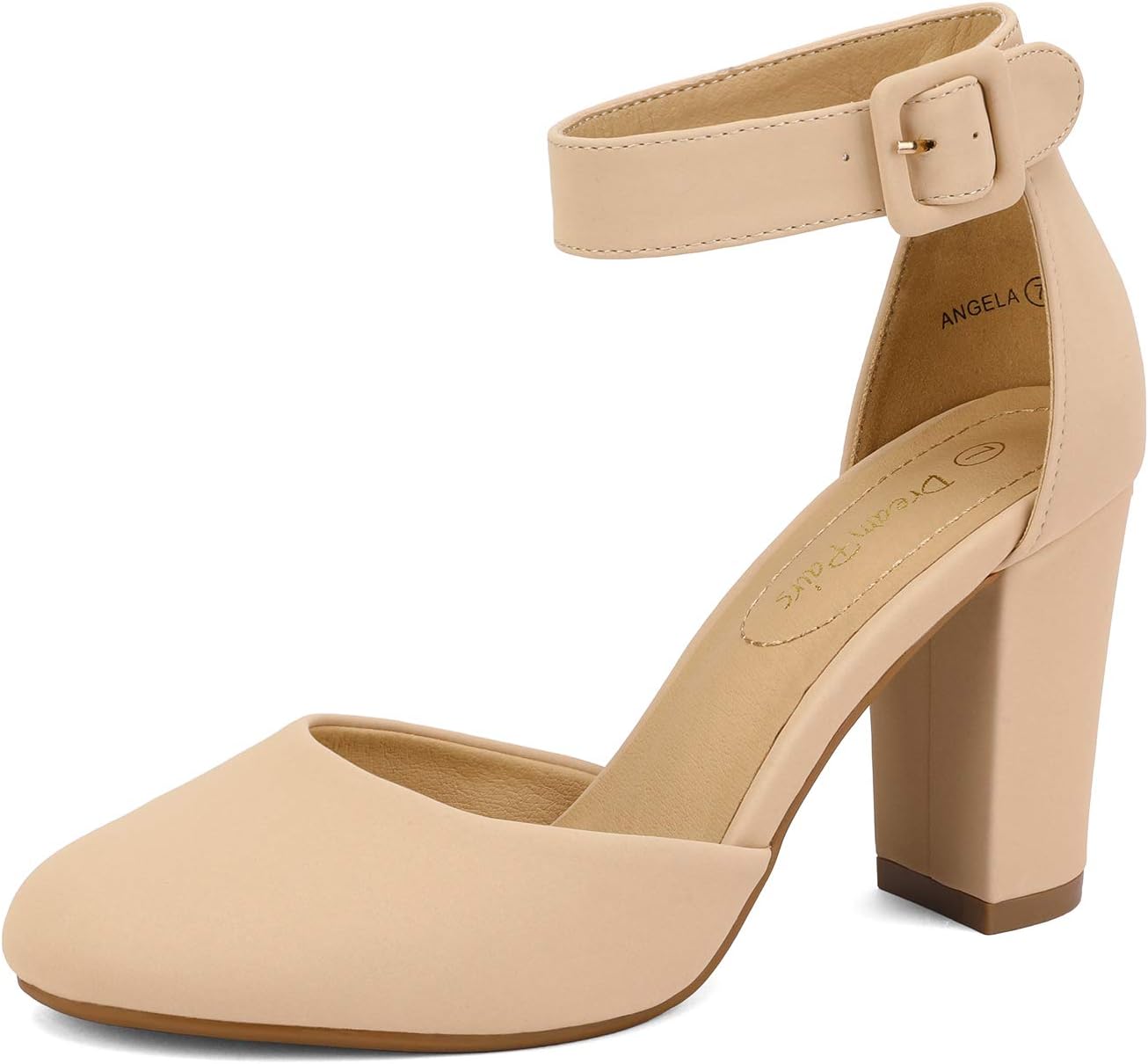 DREAM PAIRS Women’s High Heel Closed Toe Chunky Wedding Pumps Shoes