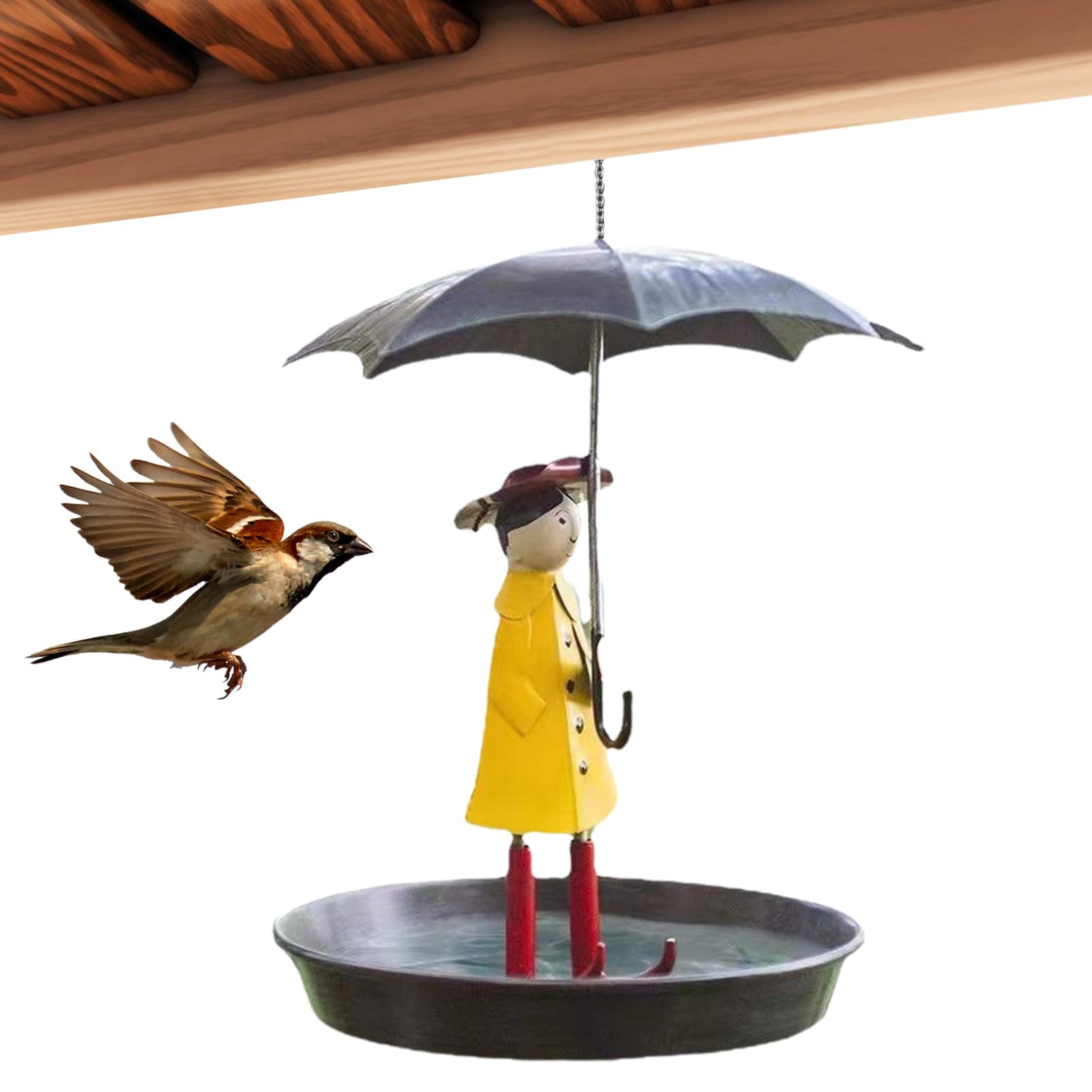 Dirfuny Girl and Umbrella Bird Feeder - Girl and Umbrella Bird Feeder Tray | Garden Decoration, Wild Bird Feeders for Attracting Birds, for Enthusiasts
