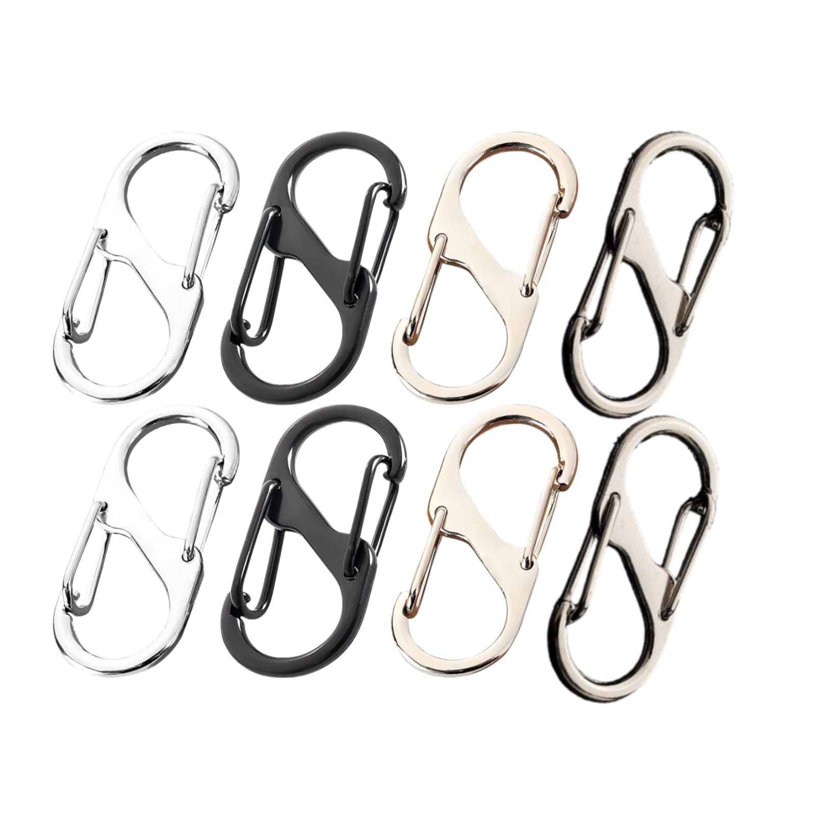 8 Pcs Zipper Locks with Carabiner Clip, Black Silver Gold Anti Theft Travel Locks, Small Theft Deterrent Bag for Luggage Backpacks Traveling Bags and Handbags​