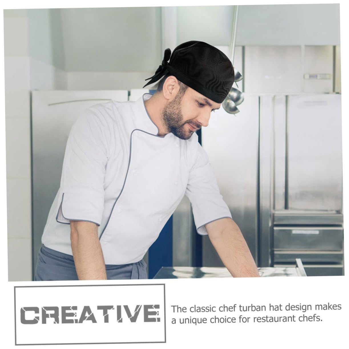 Gorro de Cocina de Algodón Negro 9 Piezas para Restaurante