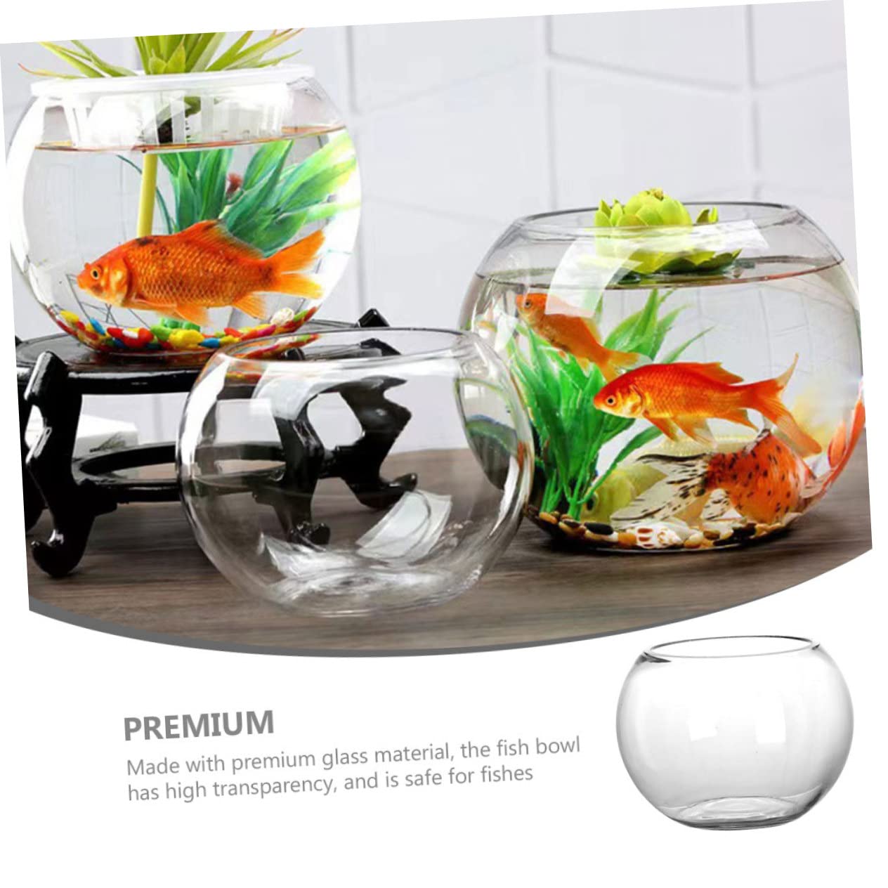 Vissenkom Grote glazen aquarium met grote diameter Komvormige aquarium Transparante schildpadtank Desktopdecoratie Hydrocultuur plantencontainer Planter Vissenkom(Groot