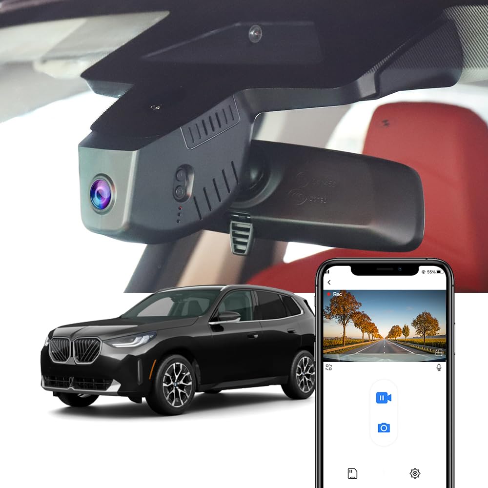 Fitcamx 4K Dash Cam Suitable for BMW X3 2025-2026 M50 30 Xdrive Sports (G45), OEM Factory Look, UHD 2160P Video, Built-in WiFi & APP, Loop Recording, G-Sensor, Night Vision, Plug