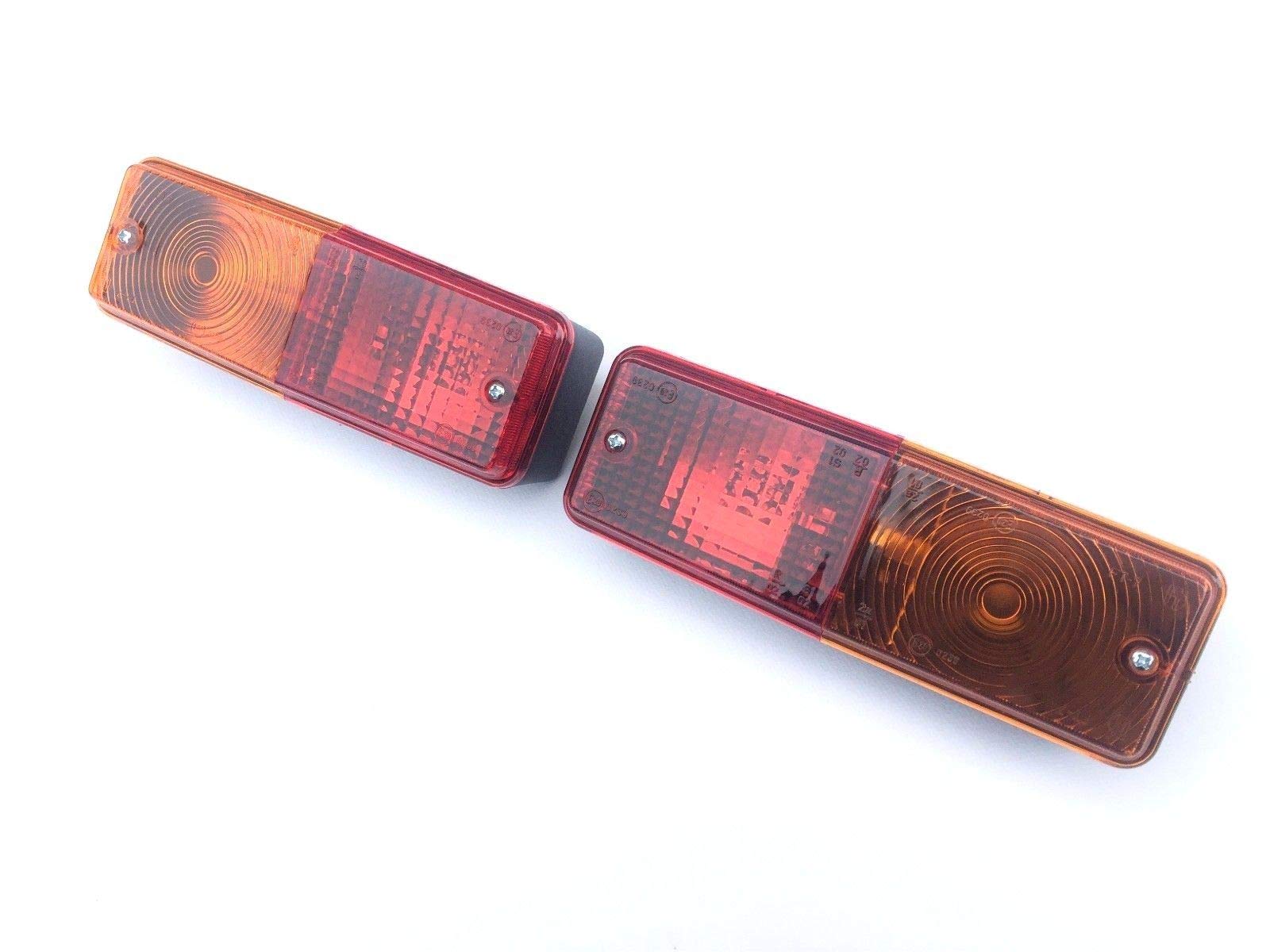 Fristom Incandescente Lot de 2 feux arrière pour tracteur, remorque, camion, remorque, remorque, 12 V, 24 V, 195 x 65, Noir,Rouge,jaune
