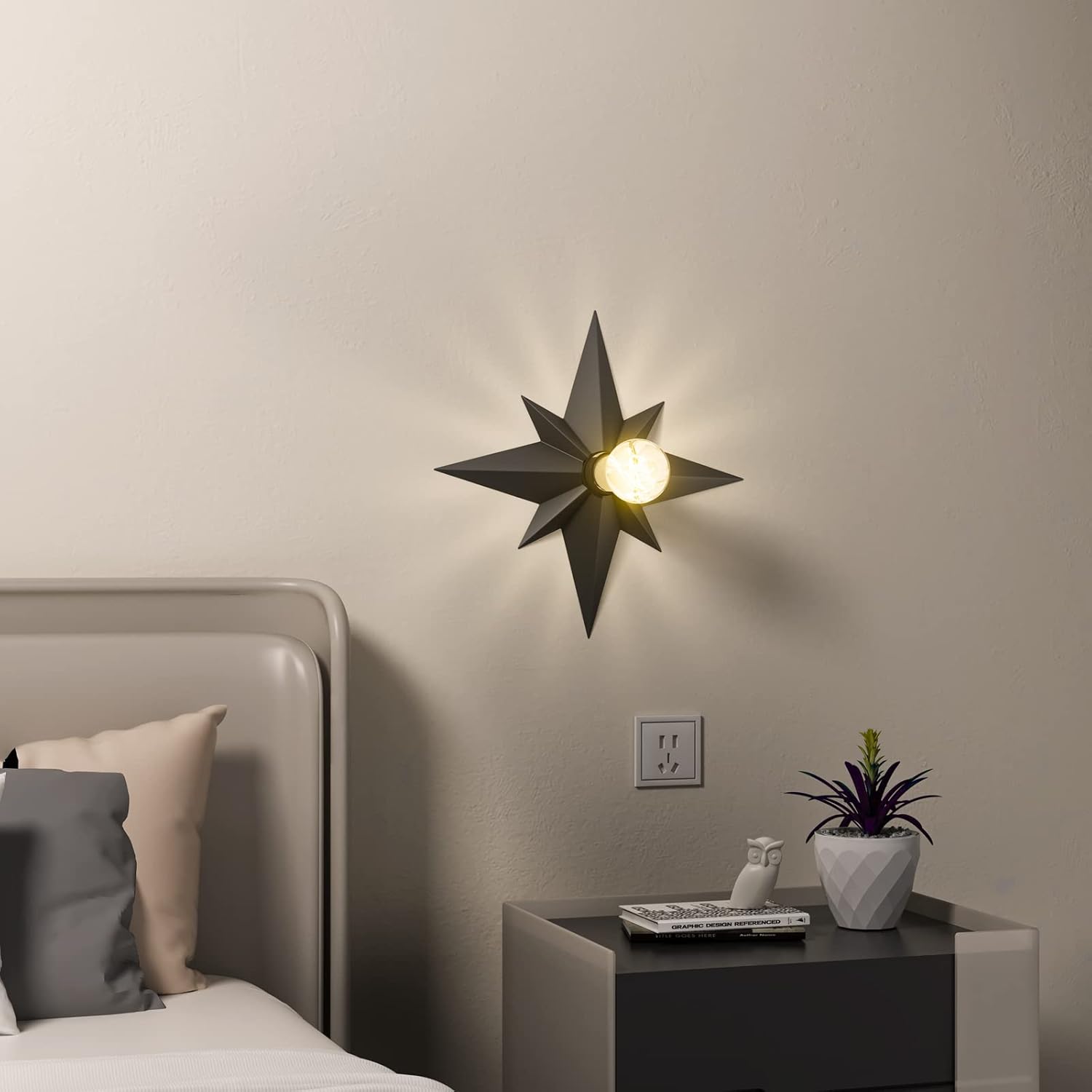 2 Pack Black Flush Mount Ceiling Light - 11.8 inch Star Lights Fixture Hallway Lighting Fixtures Ceiling Flush Mount Light Fixture for Kitchen Bathroom Bedroom Laundry Room (Bulb not included)