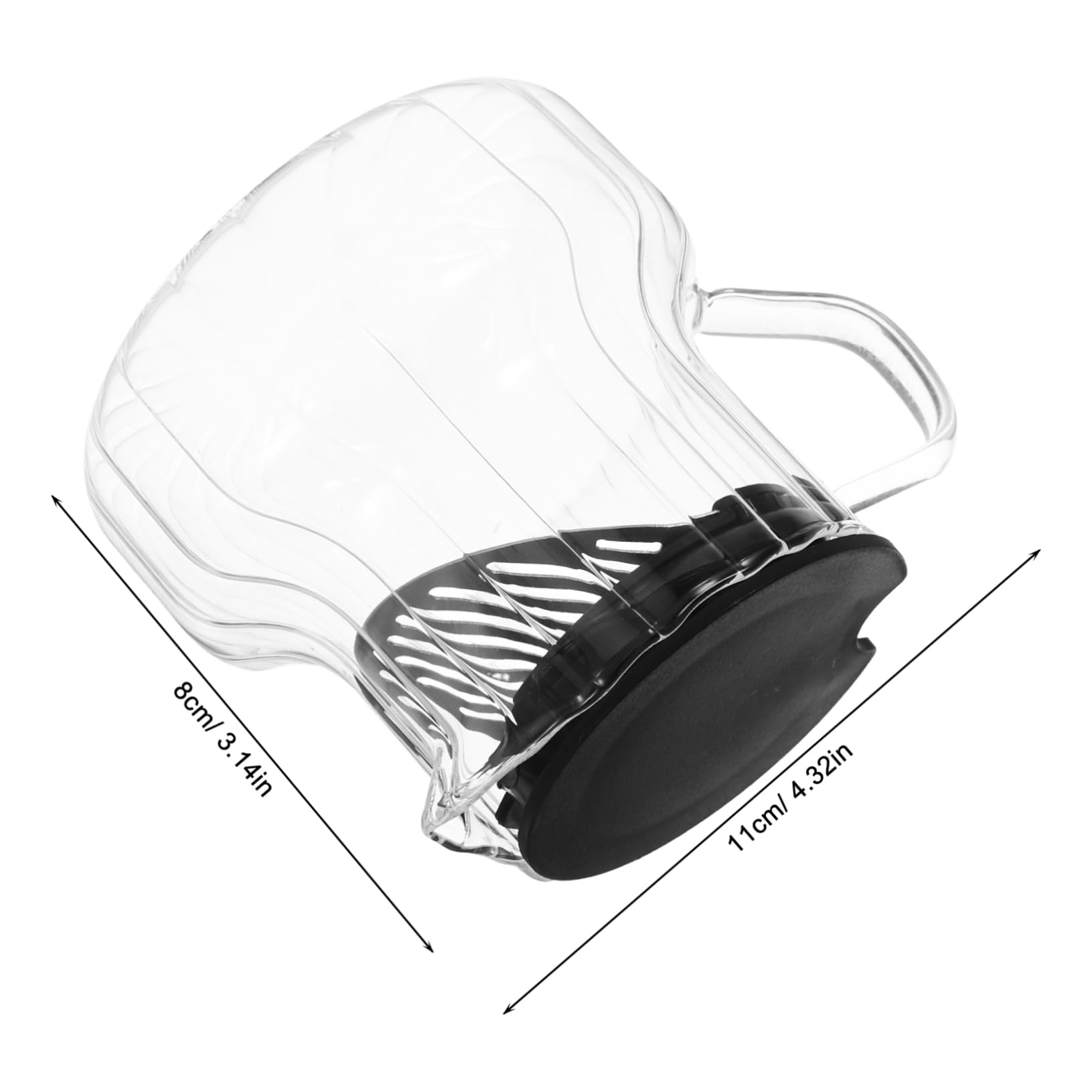 BESTYASH Glass Coffee Server with Lid Elegant Vertical Stripes Design Glass Pitcher for Brewing Coffee Tea and Serving Beverages Gatherings