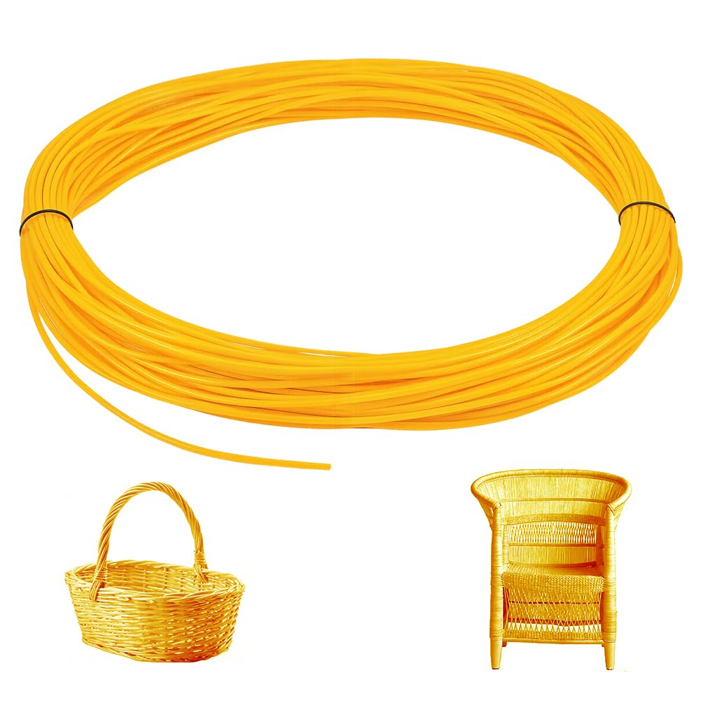 Photo 1 of OLYCRAFT 164 Ft x 4mm Yellow PE Cord for Outdoor Furniture Repair Outdoor Repair PE Cord Plastic Patio Chair String Solid Plastic Rattan Wicker Rope for DIY Furniture Knitting Garden Patio