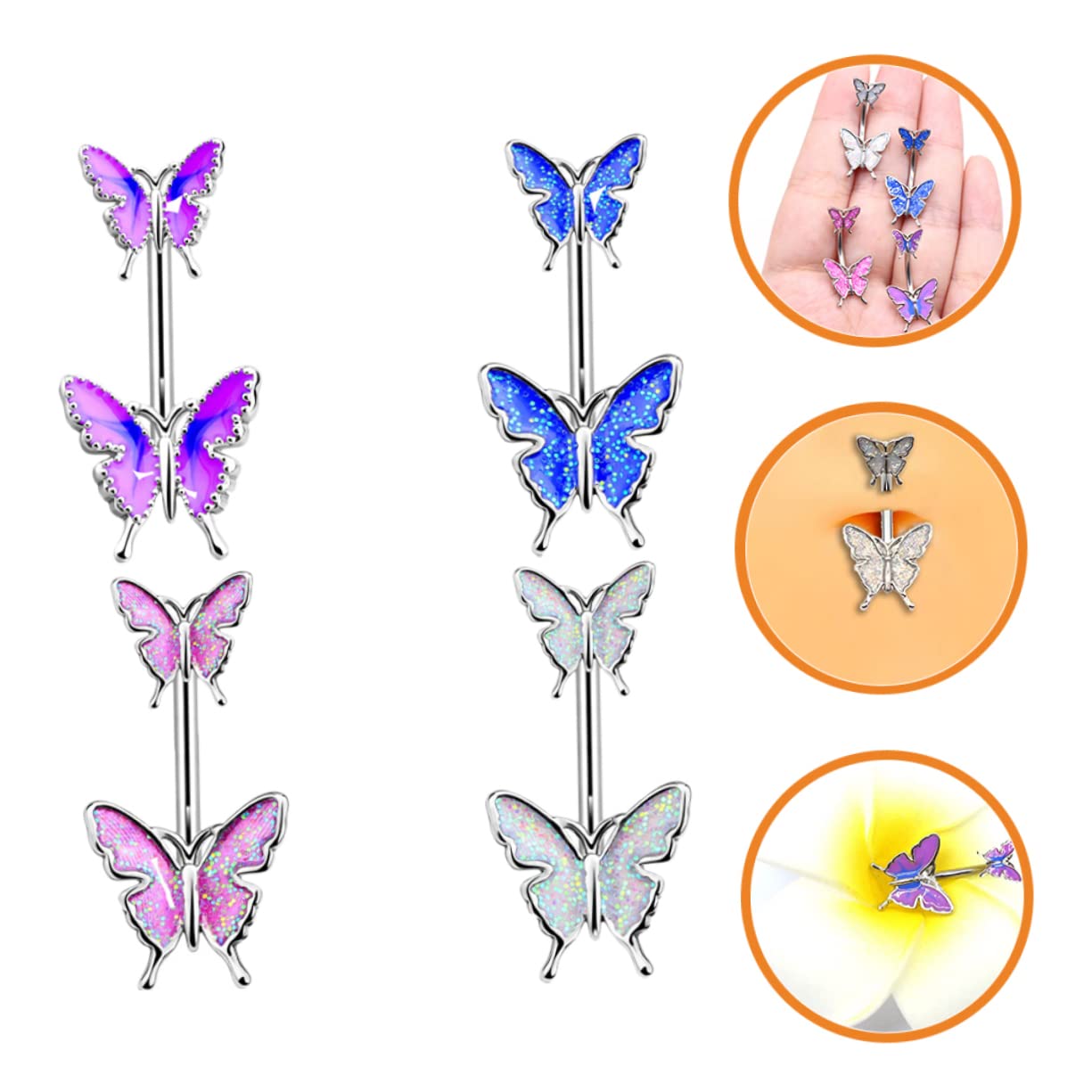 SOIMISS 20piezas Anillos De Ombligo De Joyería Corporal Piercing De Ombligo Accesorios Para Mujeres Para Cumpleaños y Festivales