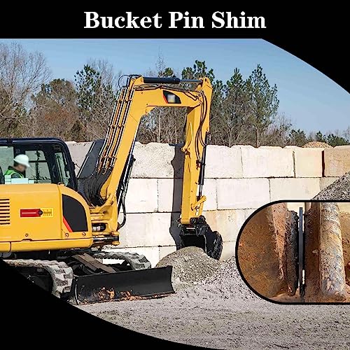 Image of 8 Pack 50MM Excavator Bucket Pin Shim Kit Detachable for Excavator and Skid Steer Fit for Cat Bobcat Deere Komatsu, 3mm Thickness
